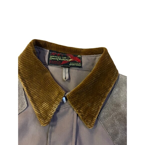 Vintage 10-X Hunting Jacket Liner Men’s L Corduroy Suede Shoulder Utility USA - Picture 12 of 16
